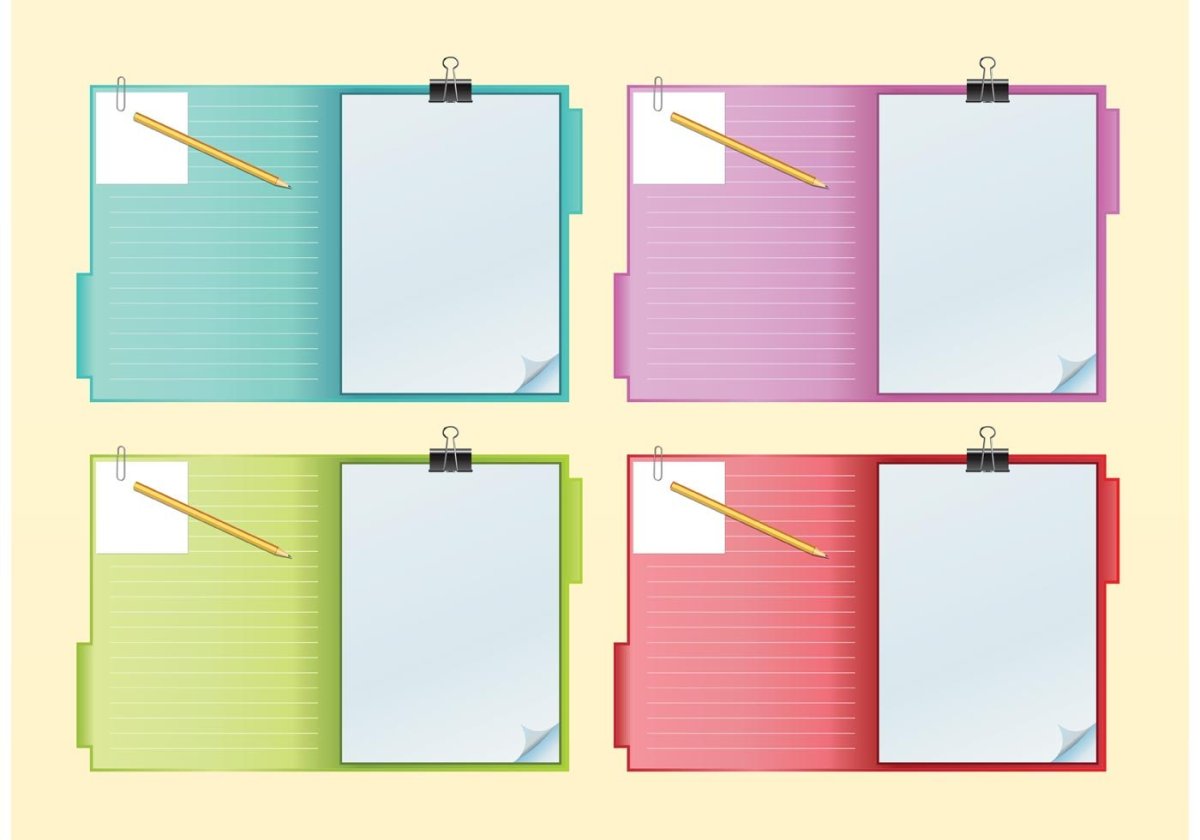 Блокнот с цветными листами