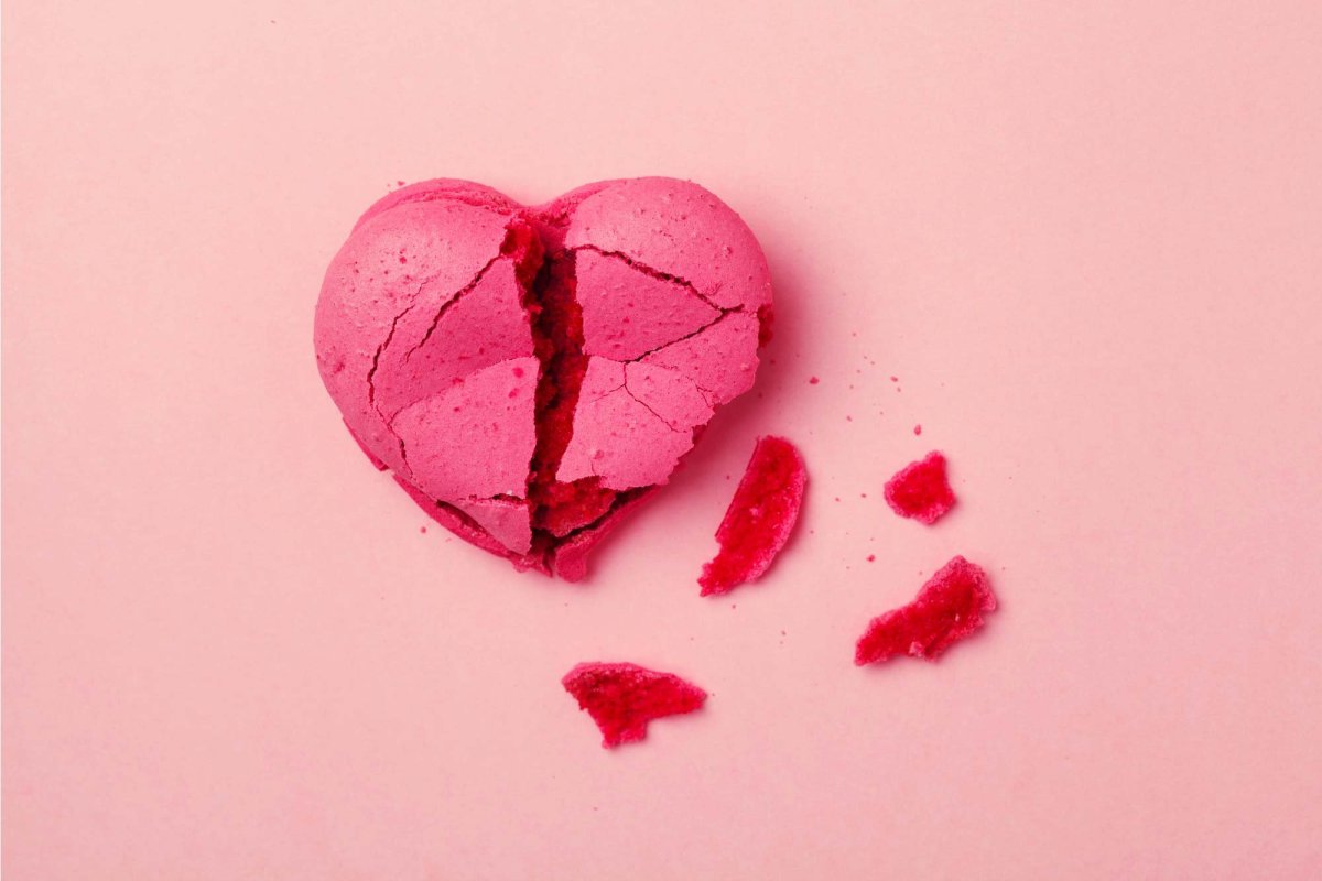 Сердечко Расколотое акварель