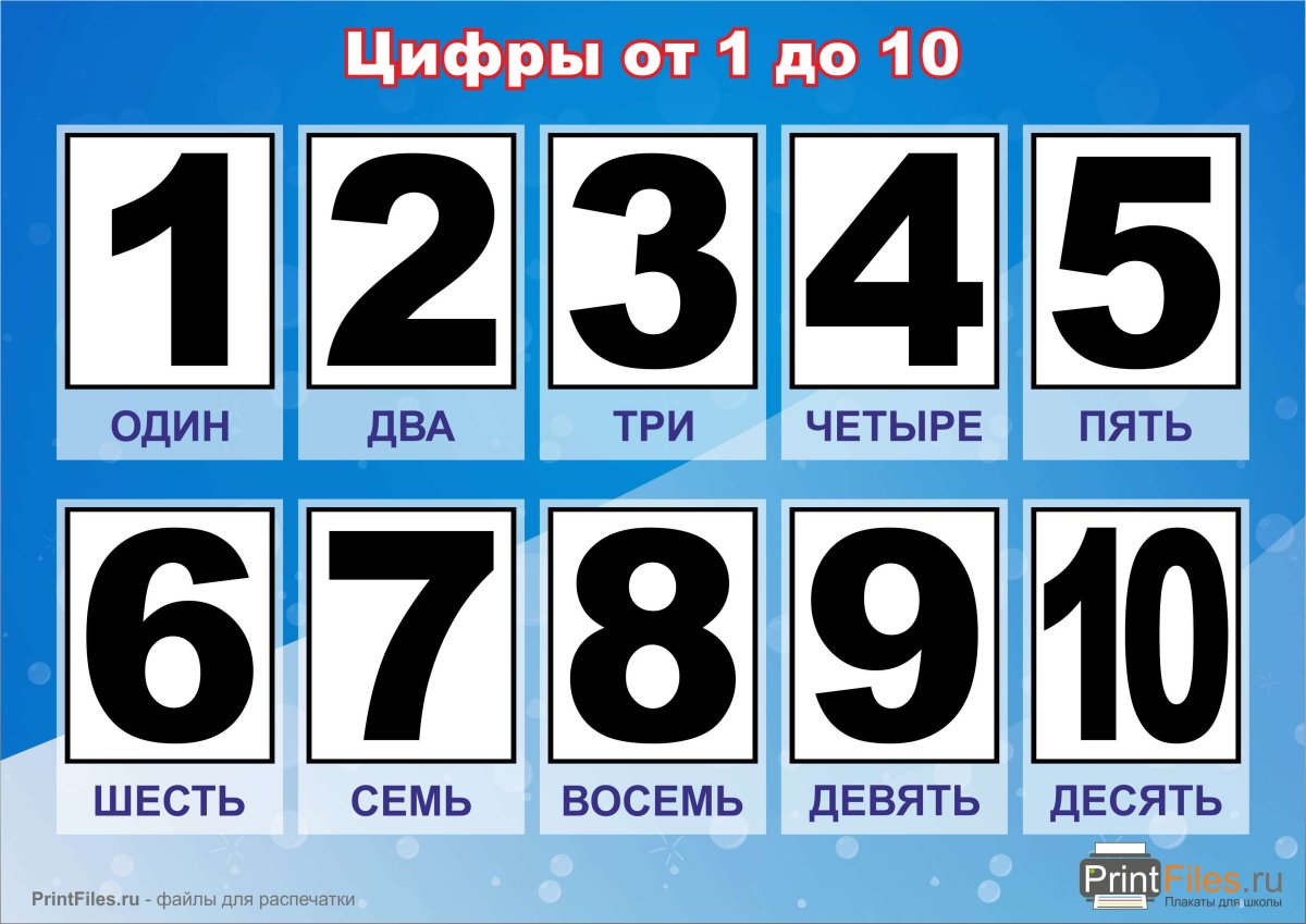 Цифры до 10
