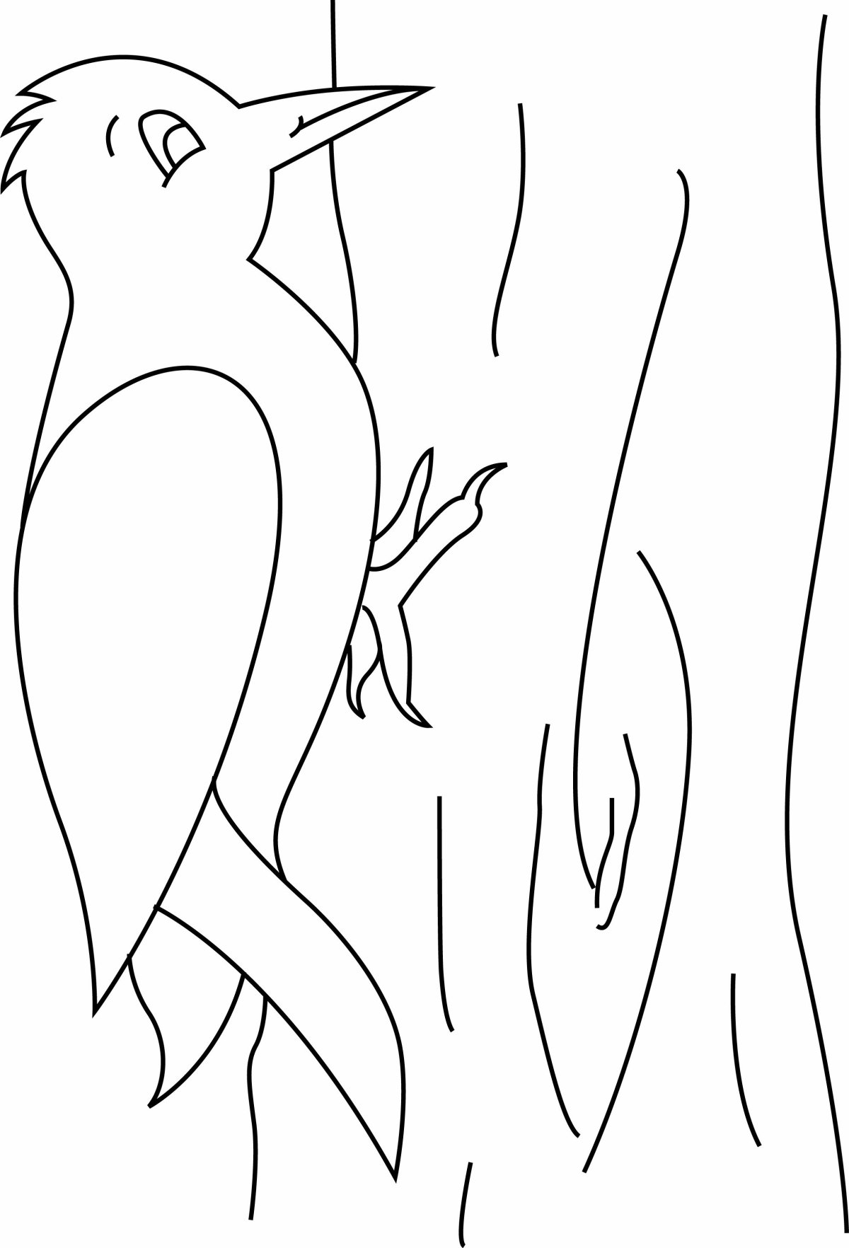 Дятел на белом фоне