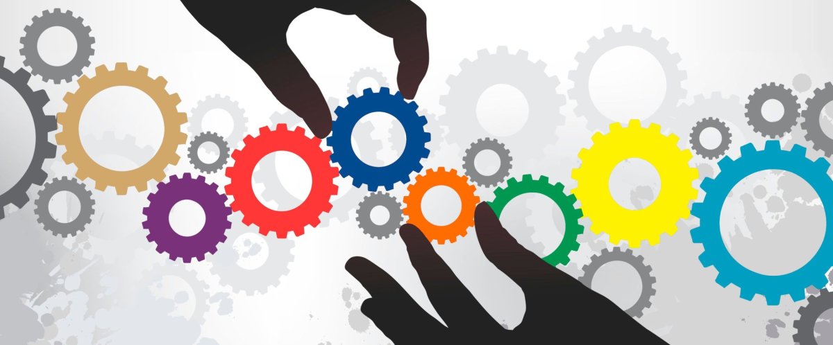 Человечки цветные с шестеренками