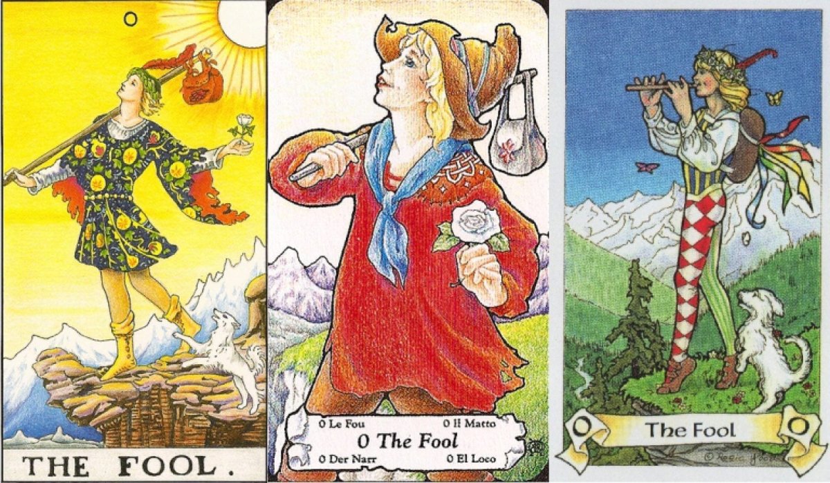 Старинная карта Таро Шут