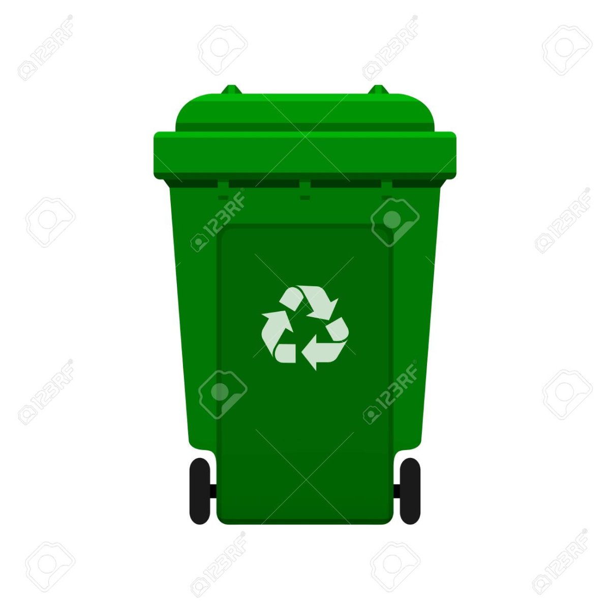 Мусорная корзина на белом фоне