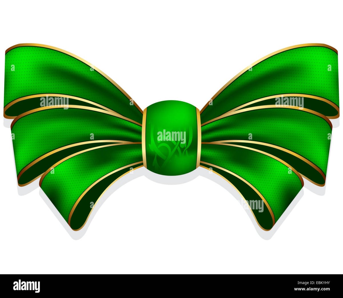 Зеленый бант без фона