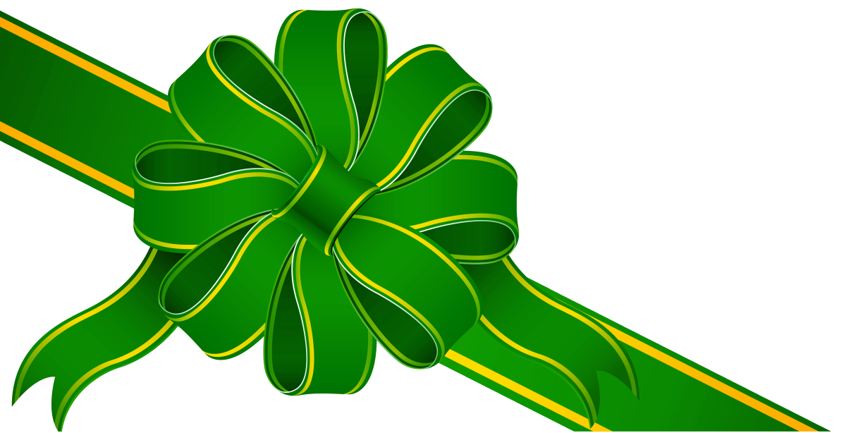 Зеленый атласный бант