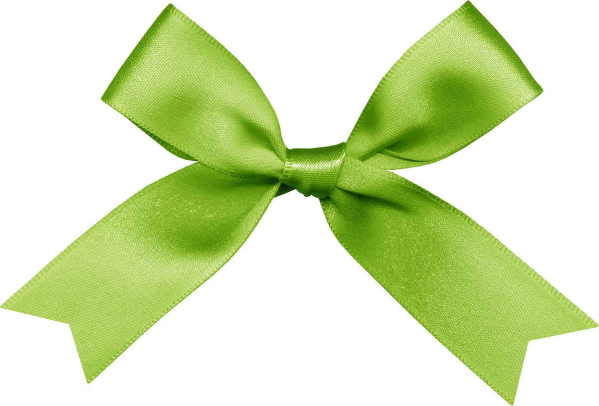 Зеленый бант с лентой