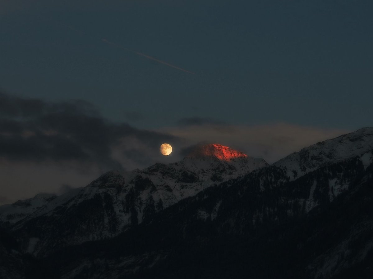 Швейцария Альпы вечер