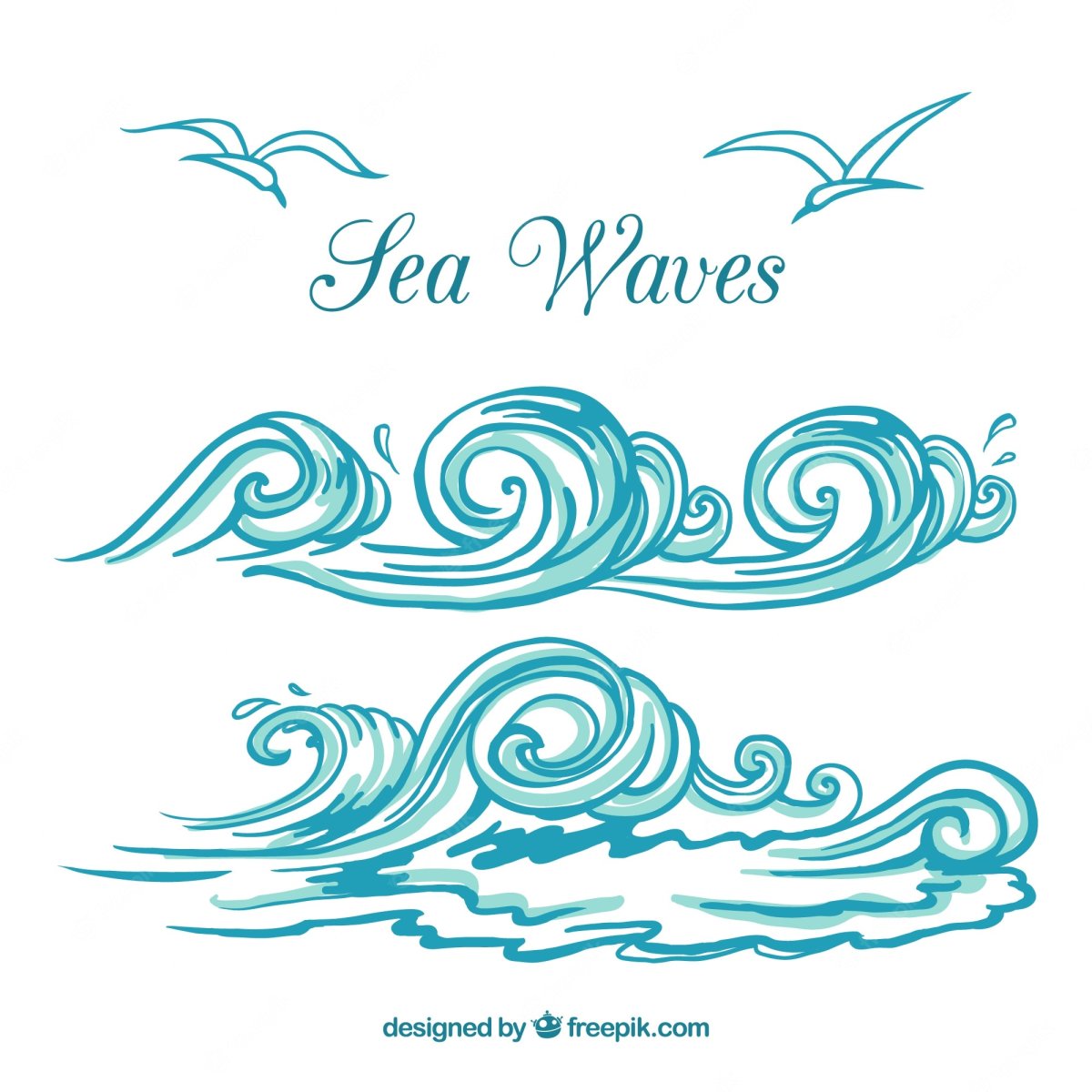 Море волны вектор