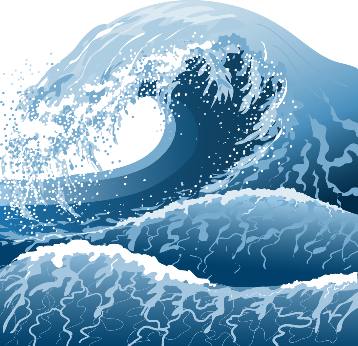 Волны рисовка