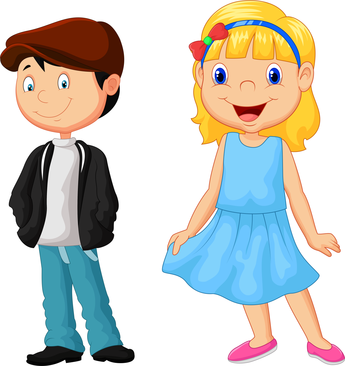 Мальчик и девочка мультяшные
