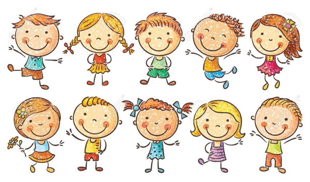 Стилизованные радостные дети