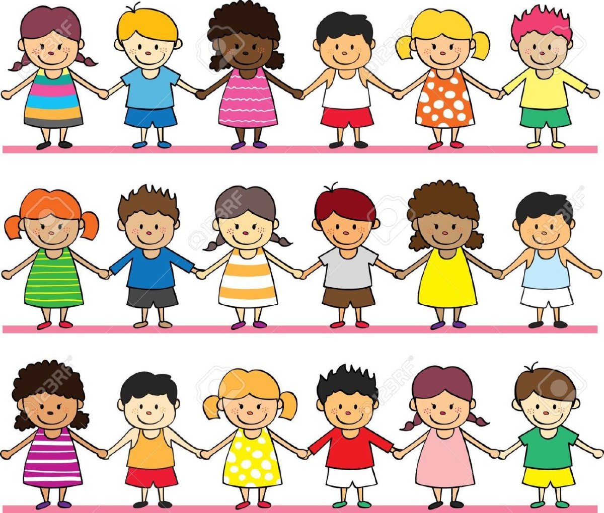 Много нарисованных детей