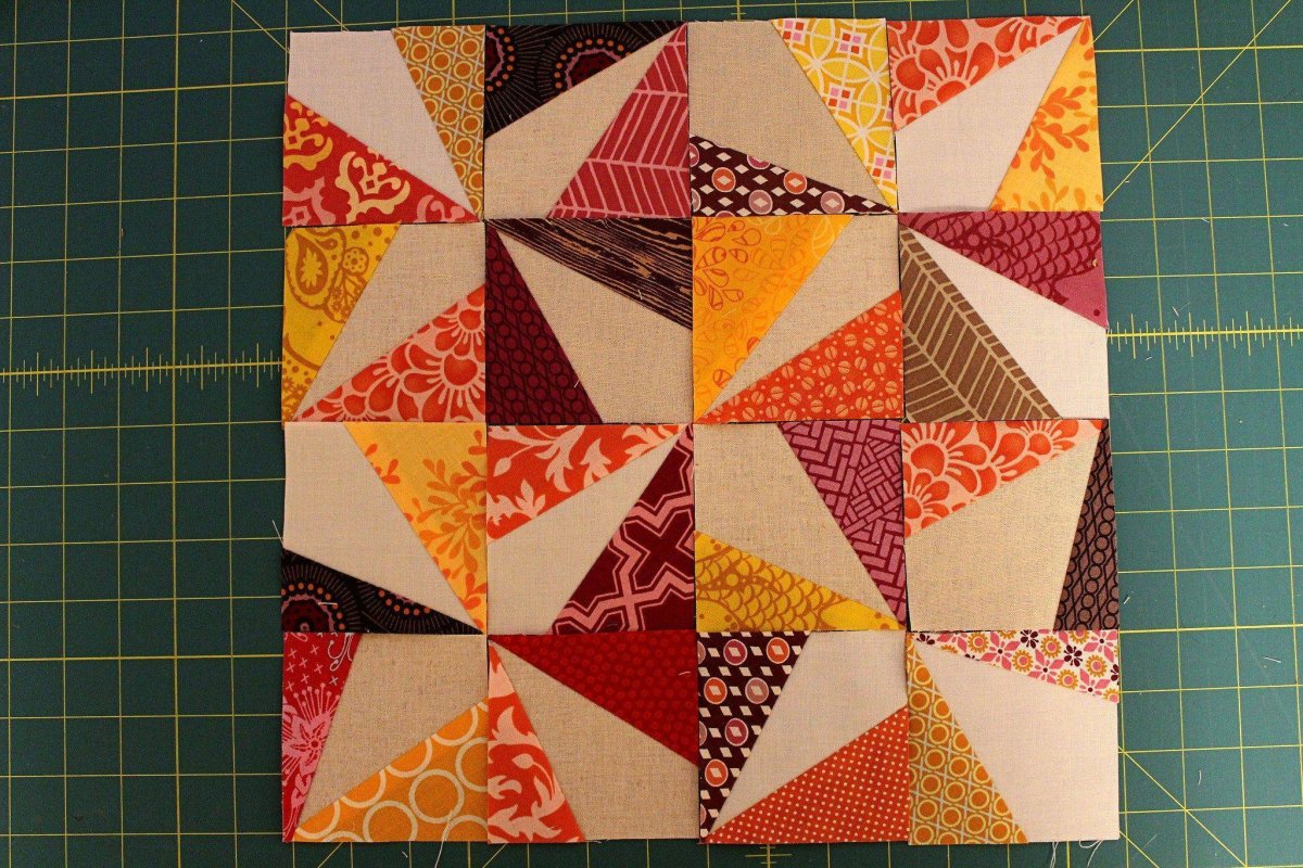 Блок пэчворка "блок в блоке"