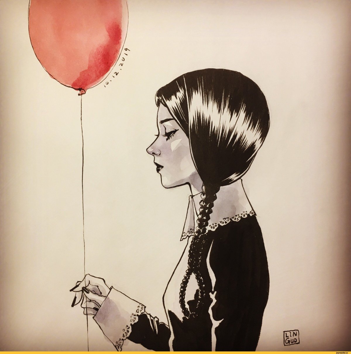 Уэнздей Аддамс эскиз тату