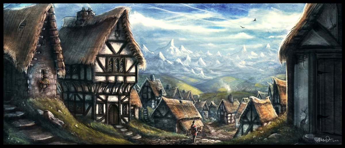 Деревня концепт средневековый