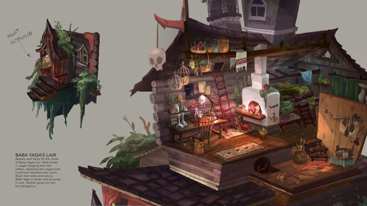 Избушка на курьих ножках арт фэнтези