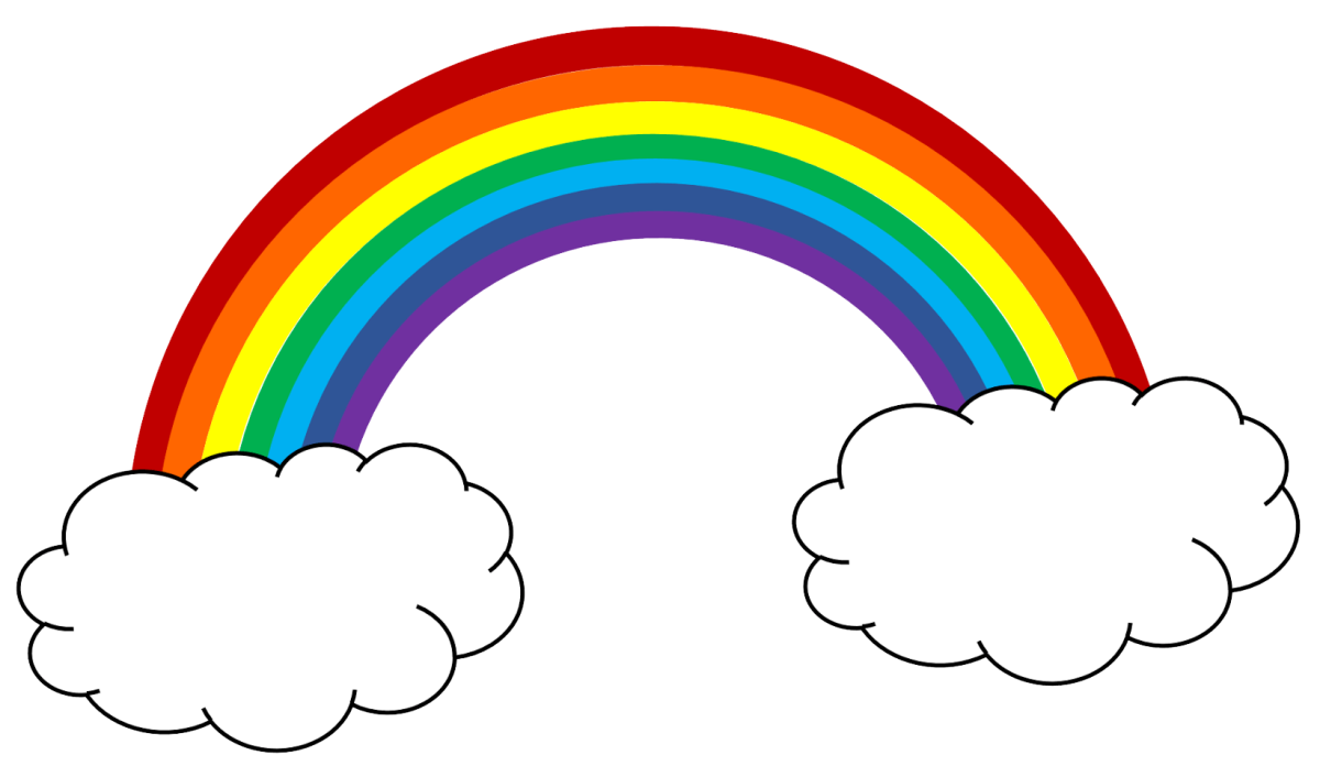 Радужные облака на прозрачном фоне