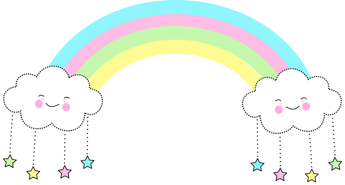 Облако с радугой с днем рождения