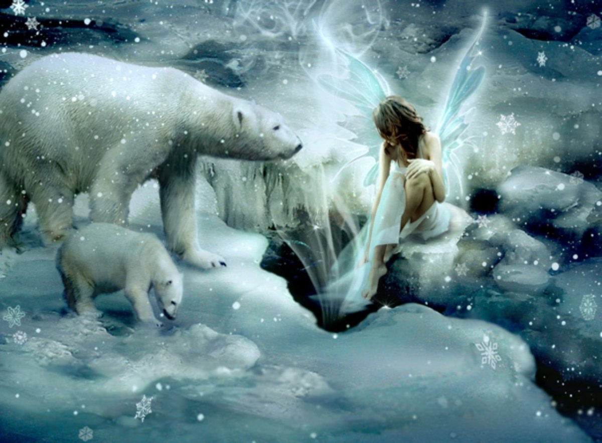 Белый медведь девочка