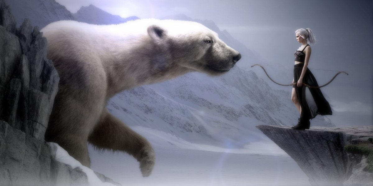 Белый медведь девочка