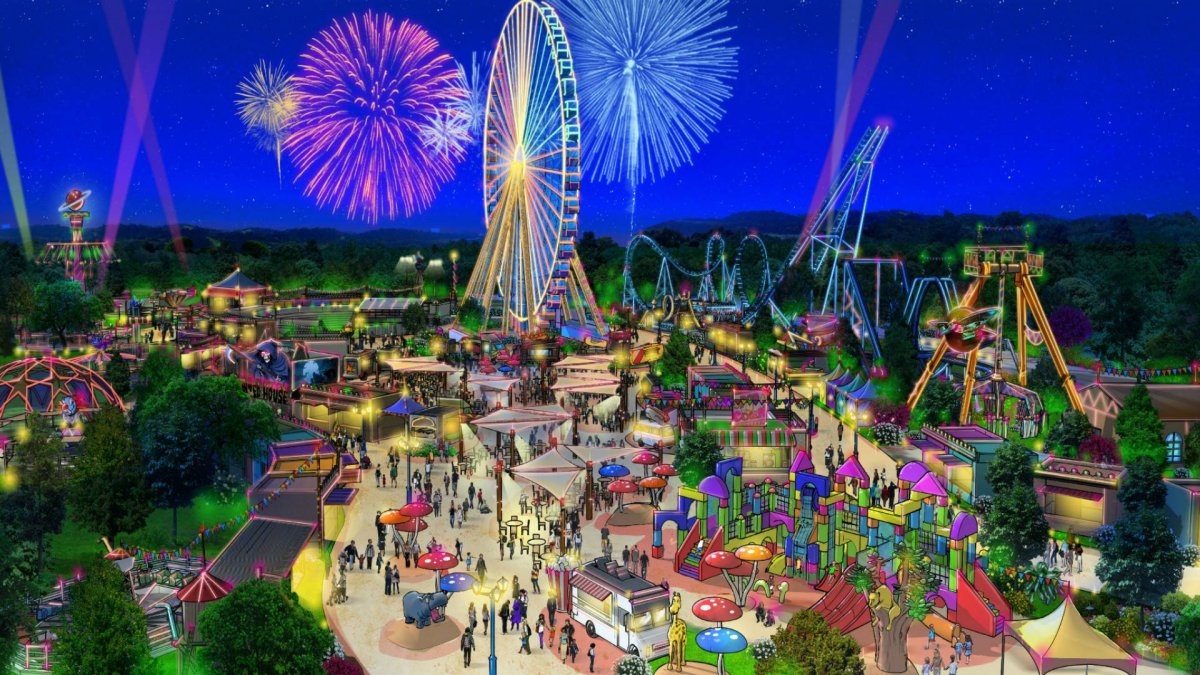 Парк аттракционов рисунок