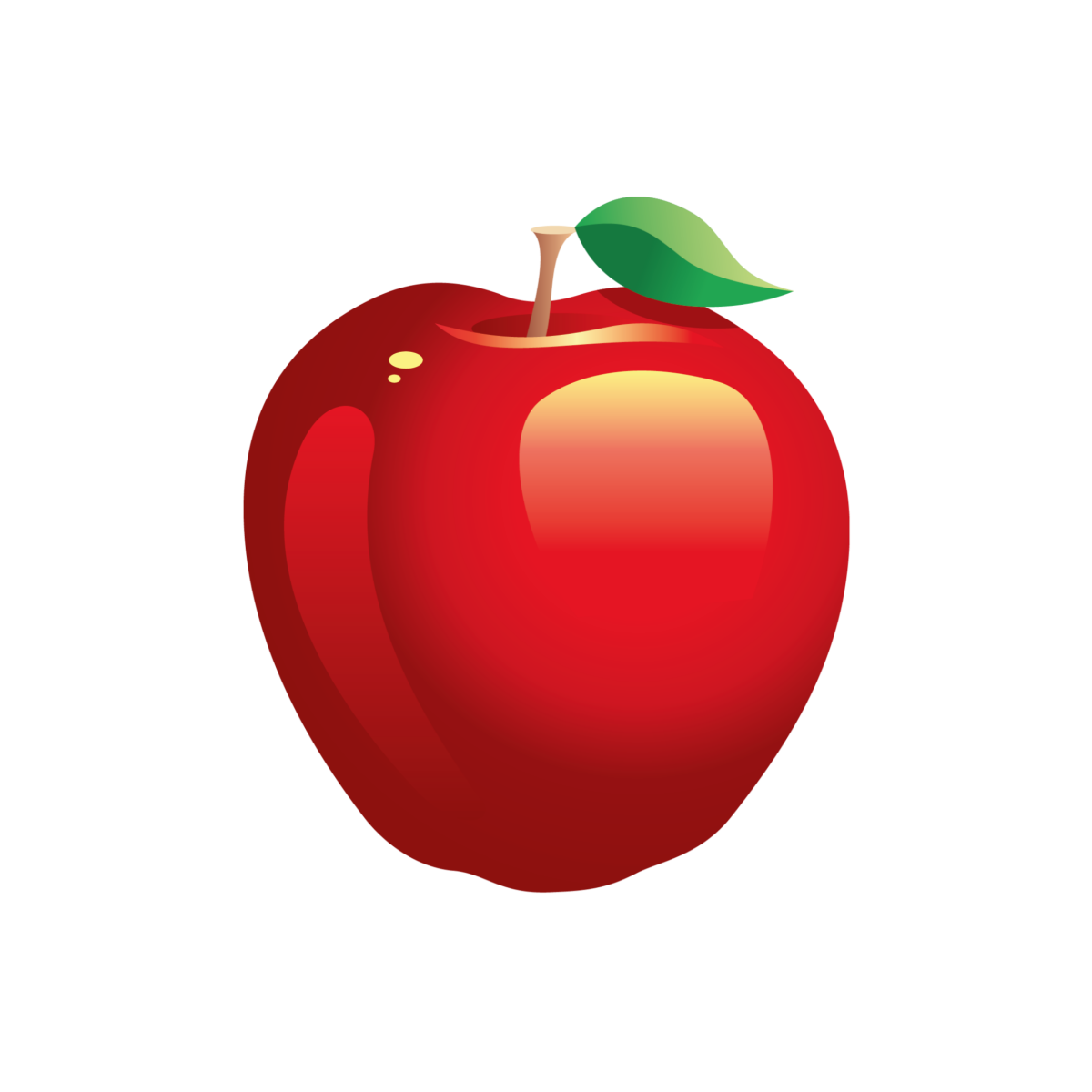 Яблоко зеленое мультяшное