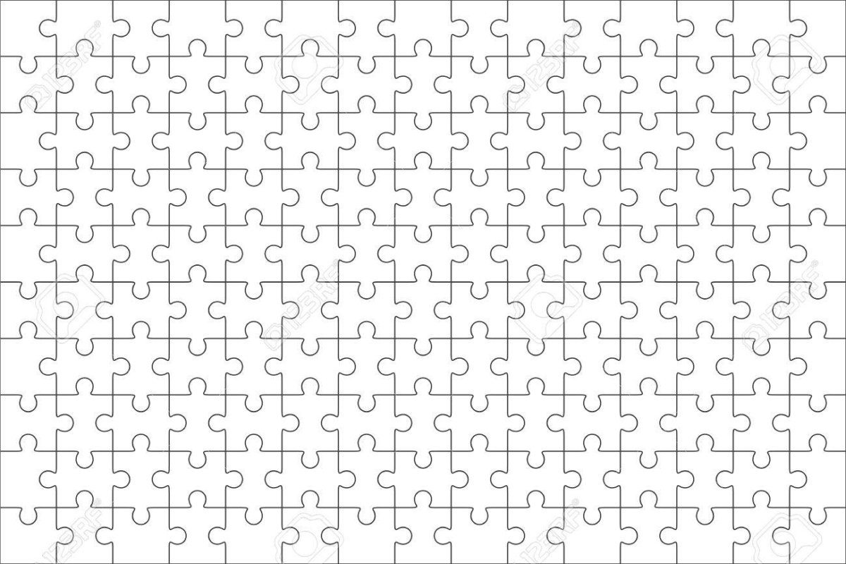 Трафарет пазла а4