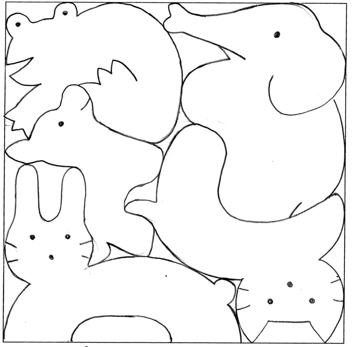 Пазл животные трафарет