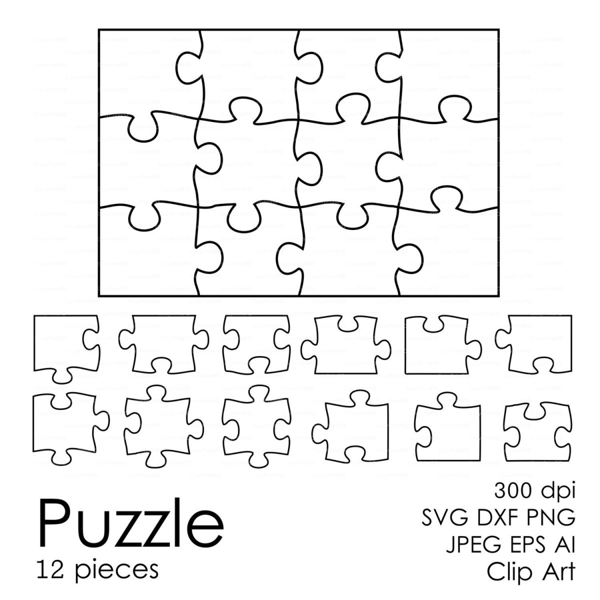 Форма пазла на а4