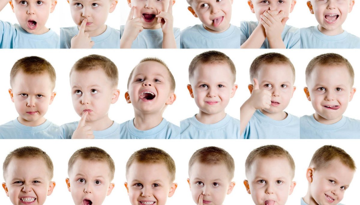 Kid face logo vector