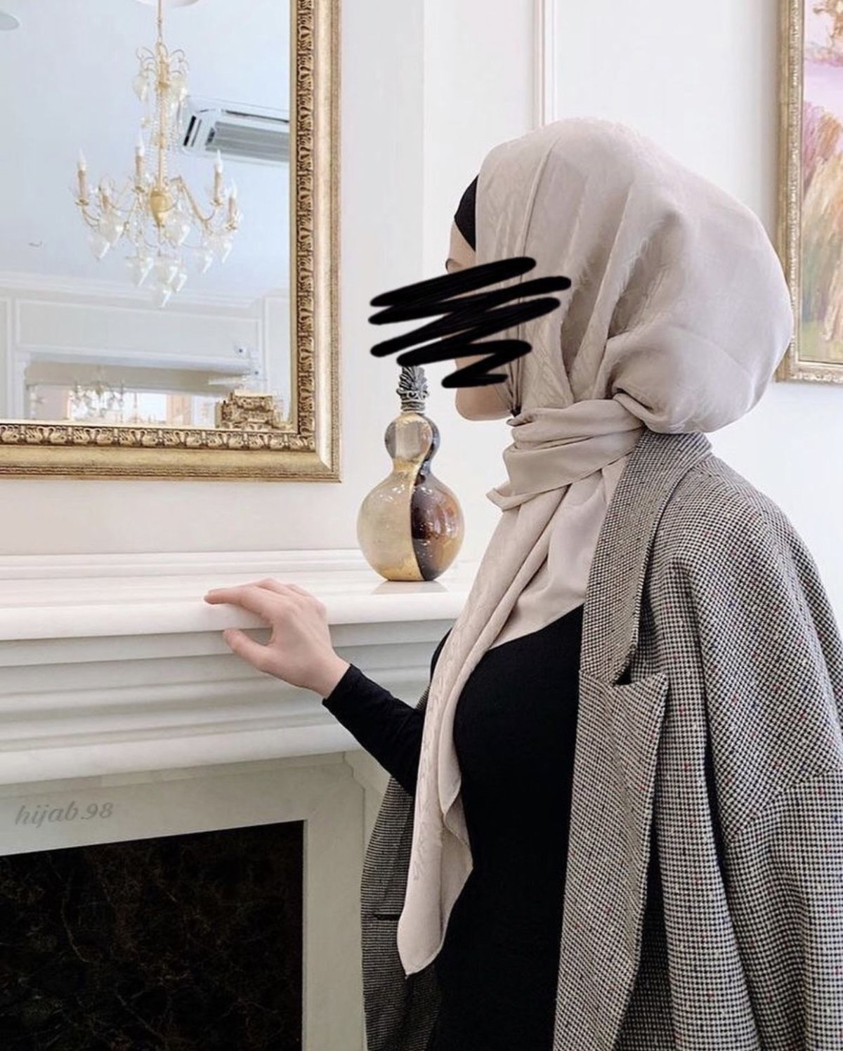 Девочка в хиджабе арт без лица