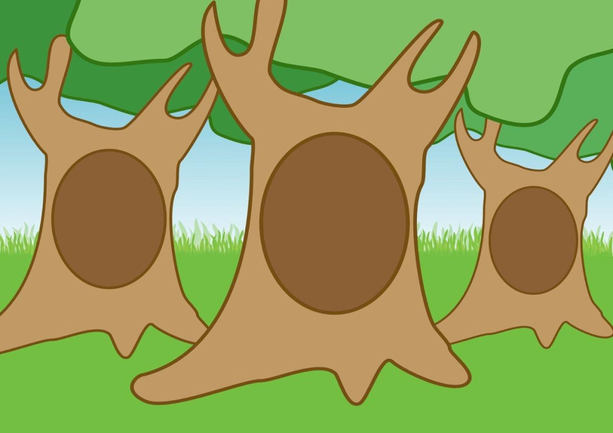 Дерево с дуплом трафарет