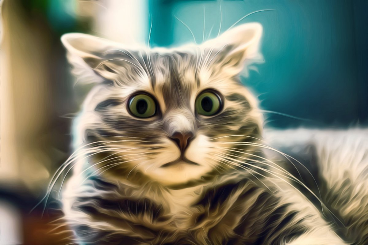 Умная кошка в очках