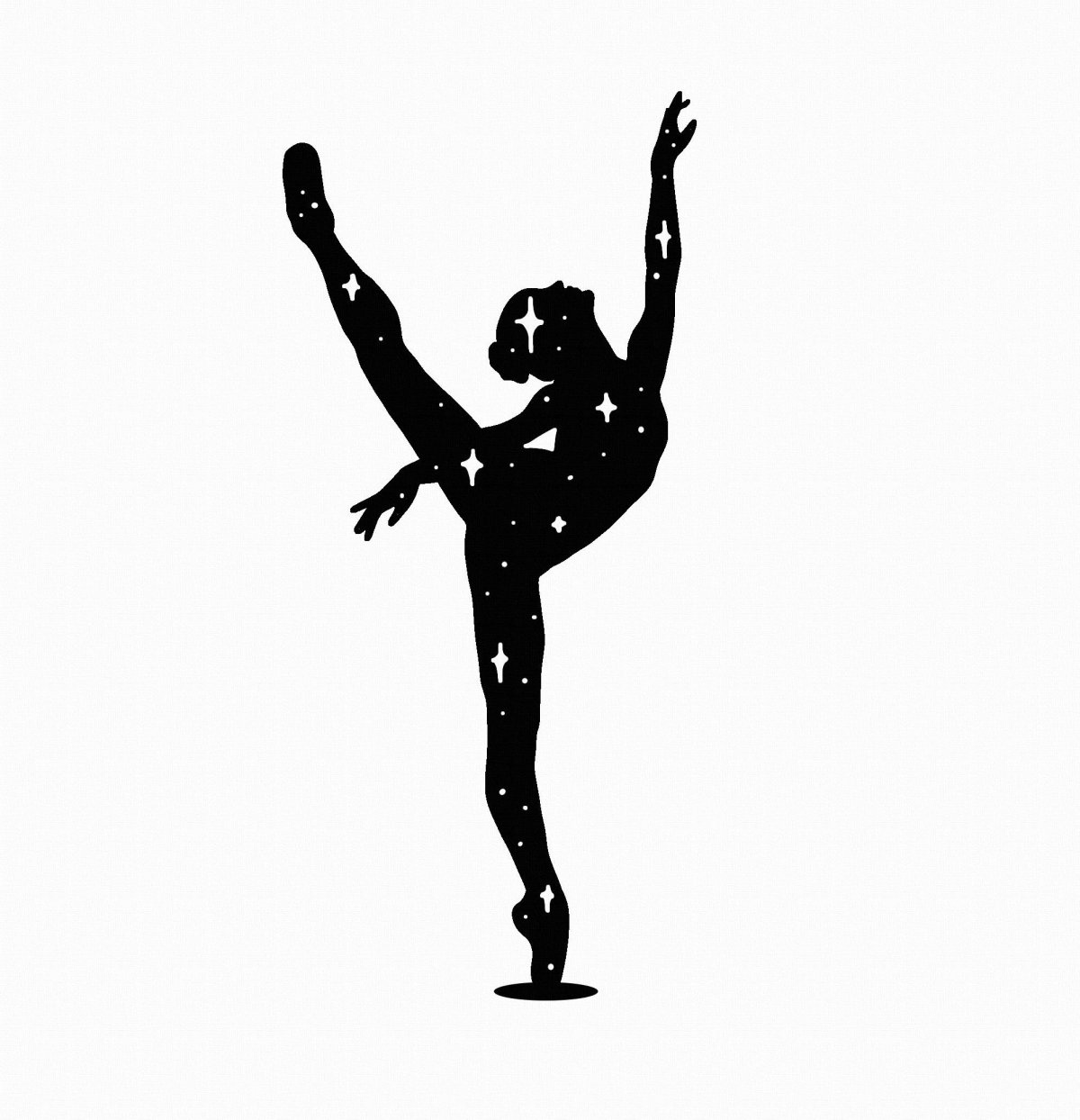 Силуэт девушки в шпагате