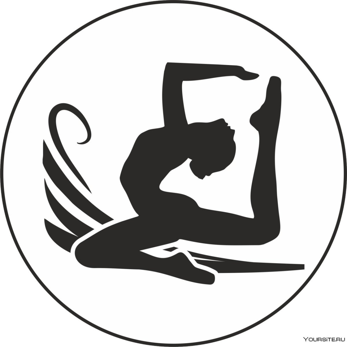 Раскраска гимнастка с мячом