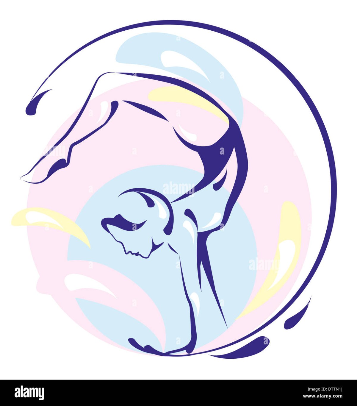 Силуэт девушки в шпагате