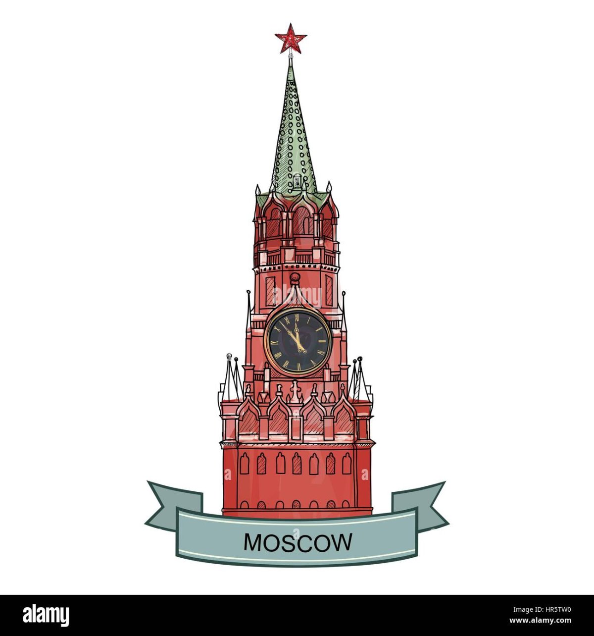 Спасская башня Московского Кремля вектор