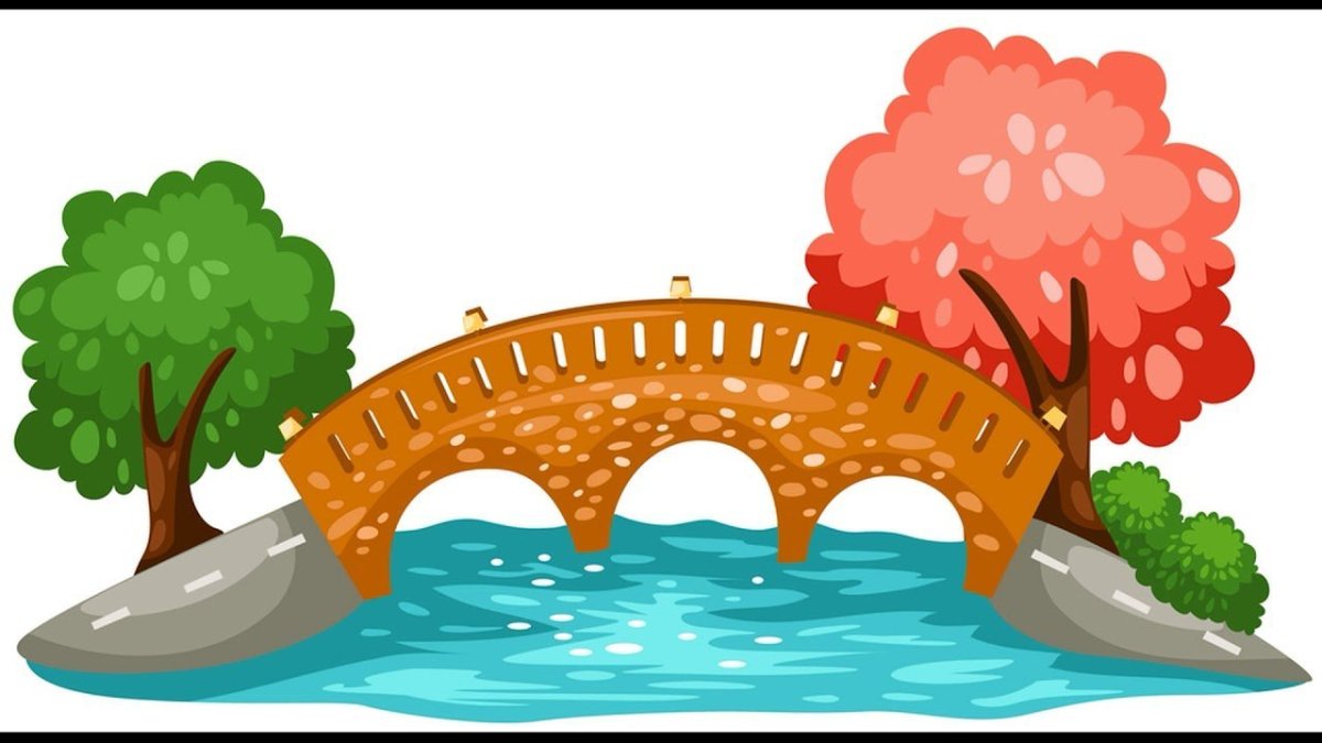 Сказочный мостик через реку