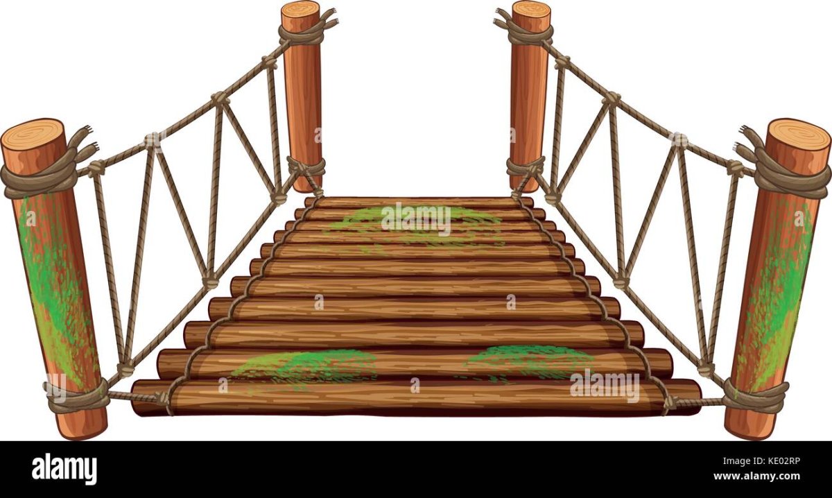 Мультяшный деревянный мост