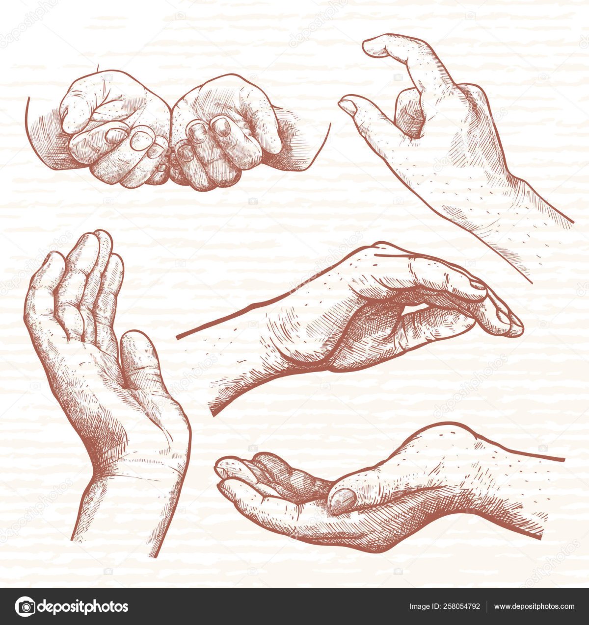 Нарисовать Держащиеся руки