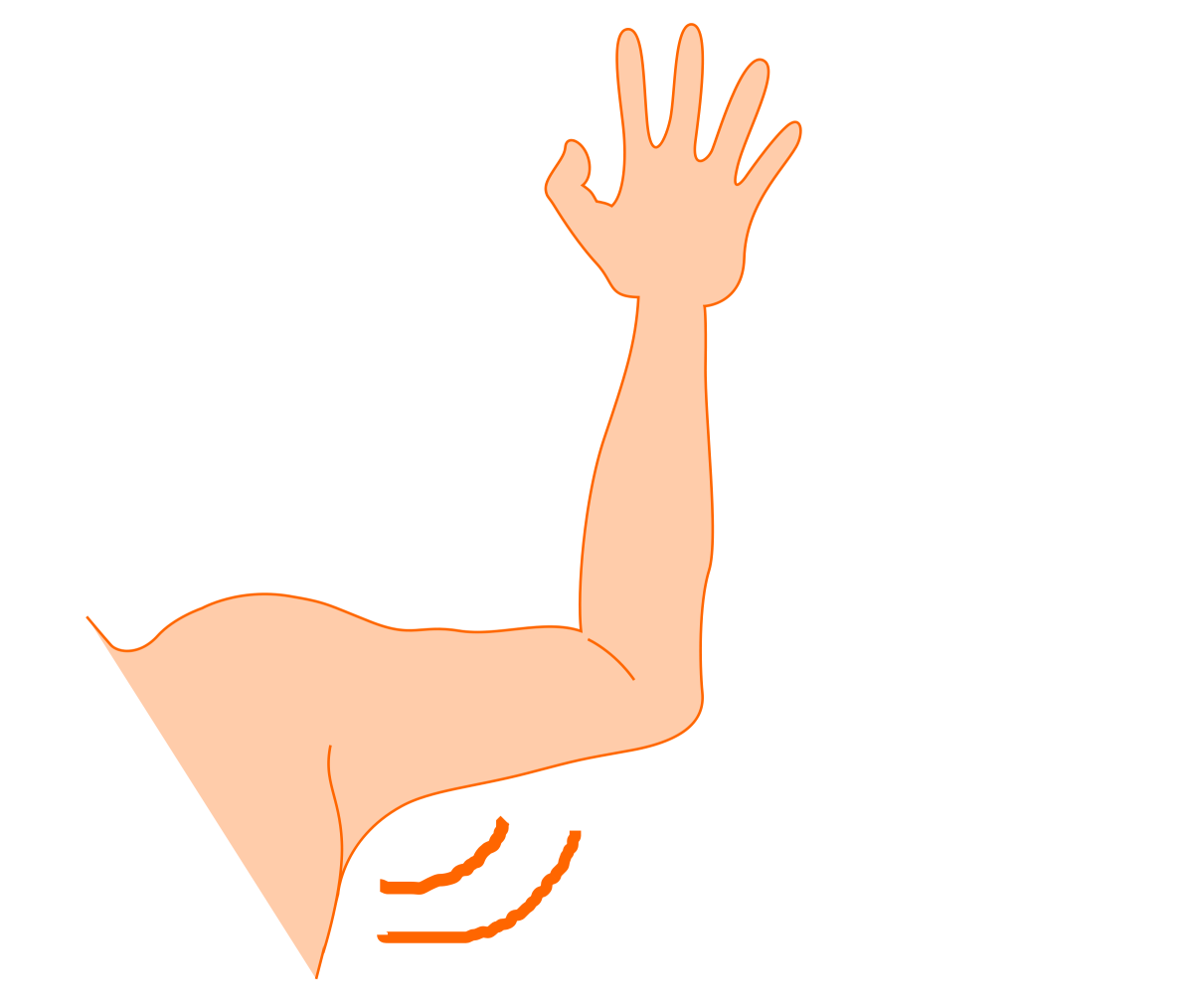 Согнутая рука вектор