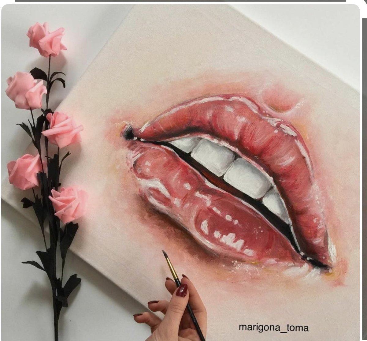 Губы акварелью