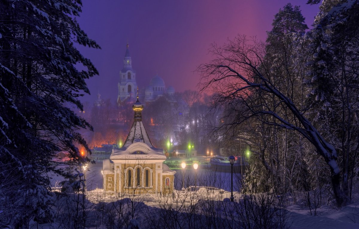 Храм Спасо-Преображенский собор Валаам зима