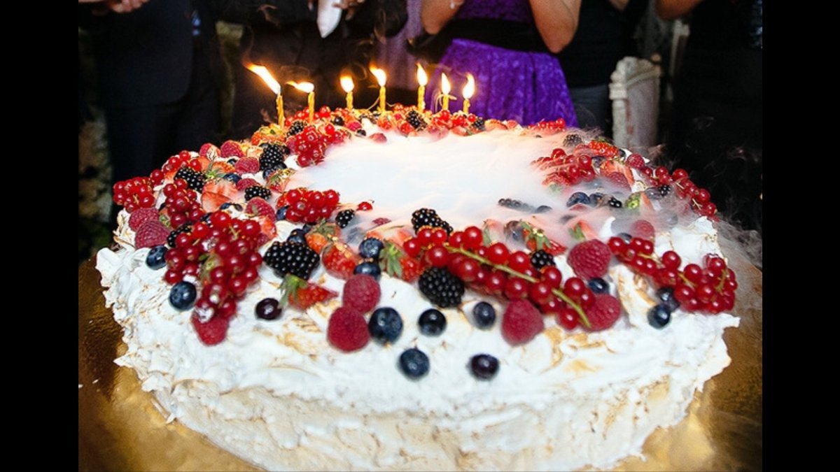 Большой шоколадный торт