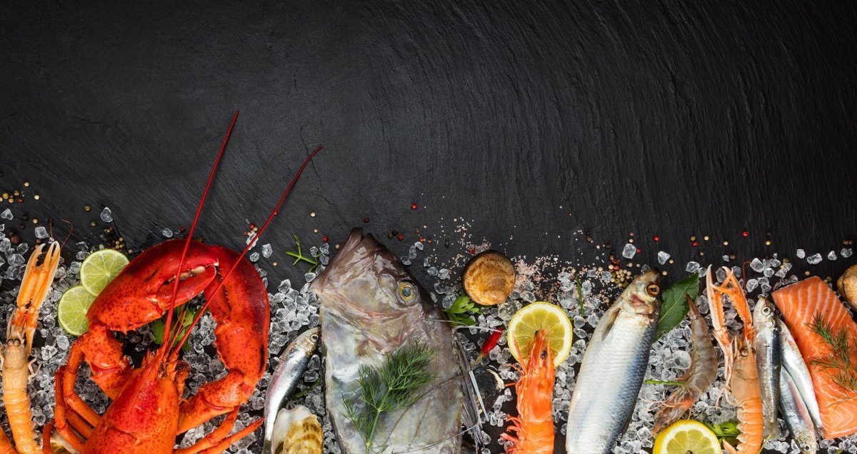 Морепродукты на льду