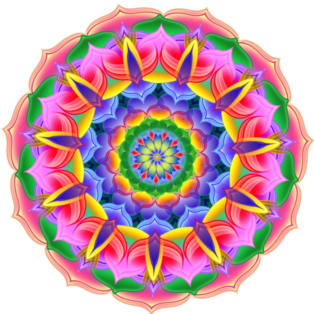 Геометрическая Мандала цветная