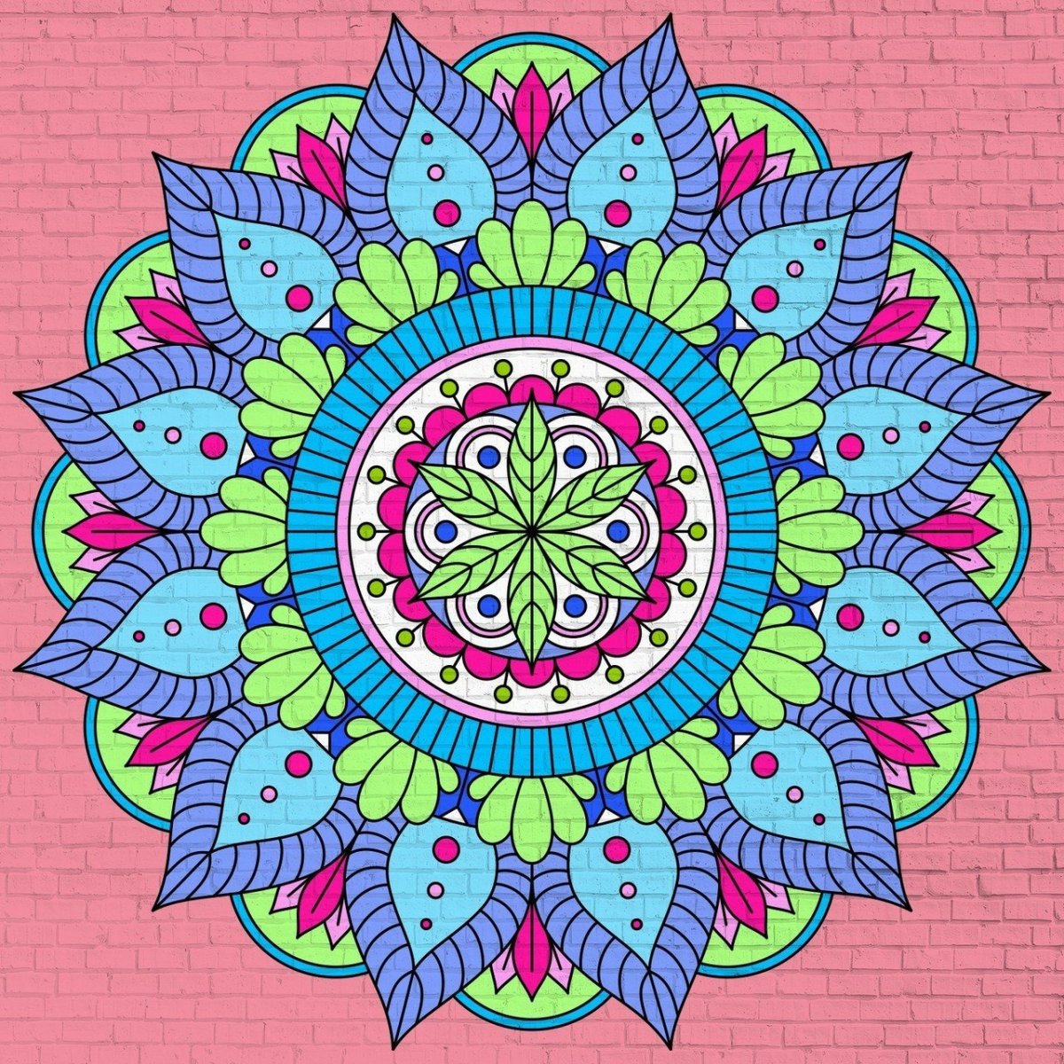 Мандала простая цветная