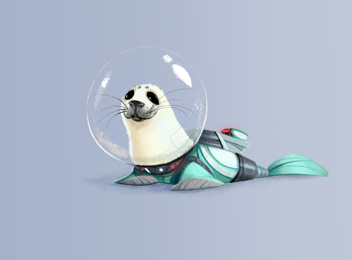 Морской котик арт