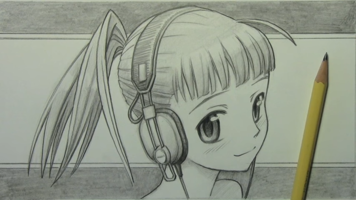 Нарисованных девочек с ушками