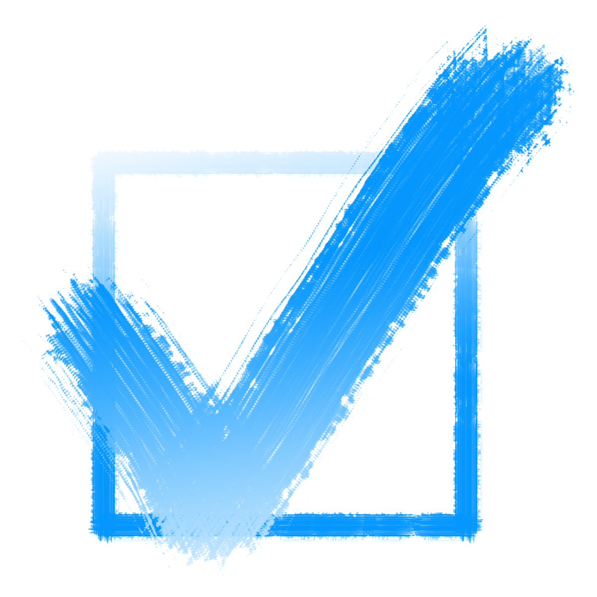 Галочка на голубом фоне